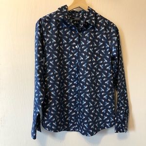 Lands end button down pattern shirt size 2